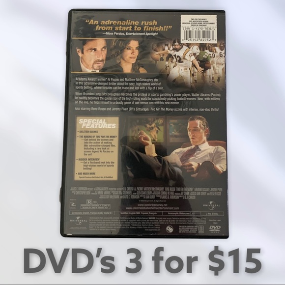 📀 Two For the Money DVD movie 📀 - Picture 3 of 3